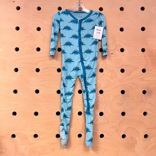 Teal Dinos Bamboo Footies