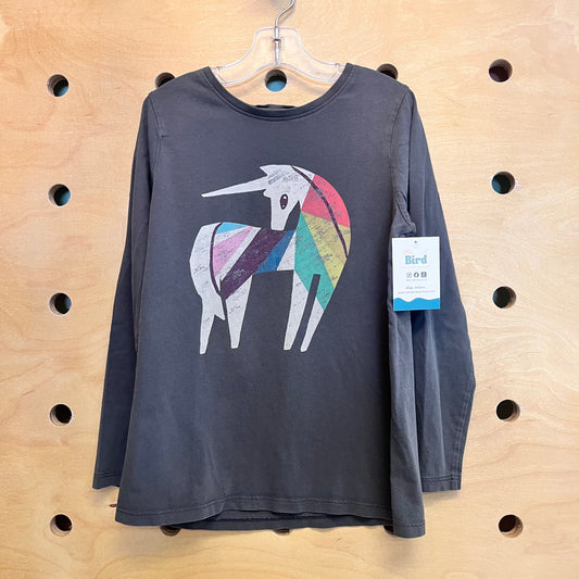 Grey Colorful Unicorn Tee