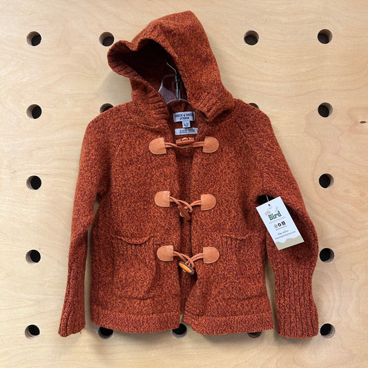 Rust Knit Wood Button Sweater