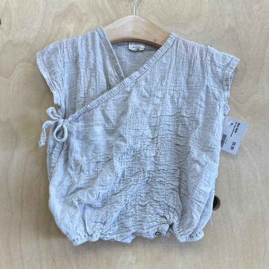 Grey Gauze Wrap Romper