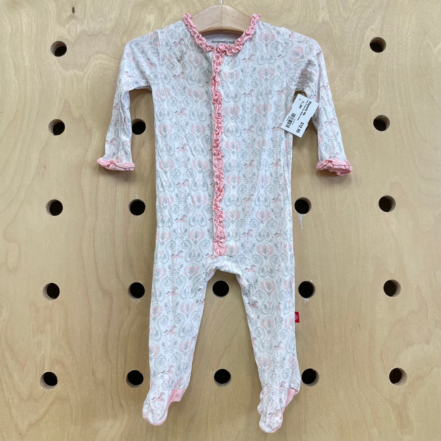 Grey & Pink Fleur Modal Footies