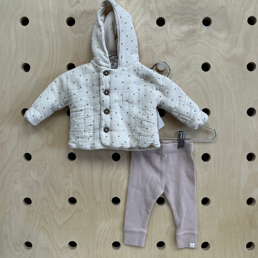 Cream & Grey Polka Dot Outfit