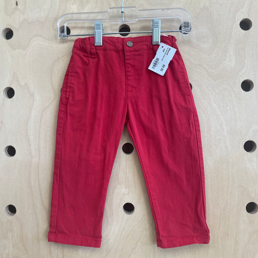 Red Adjustable Waist Pants