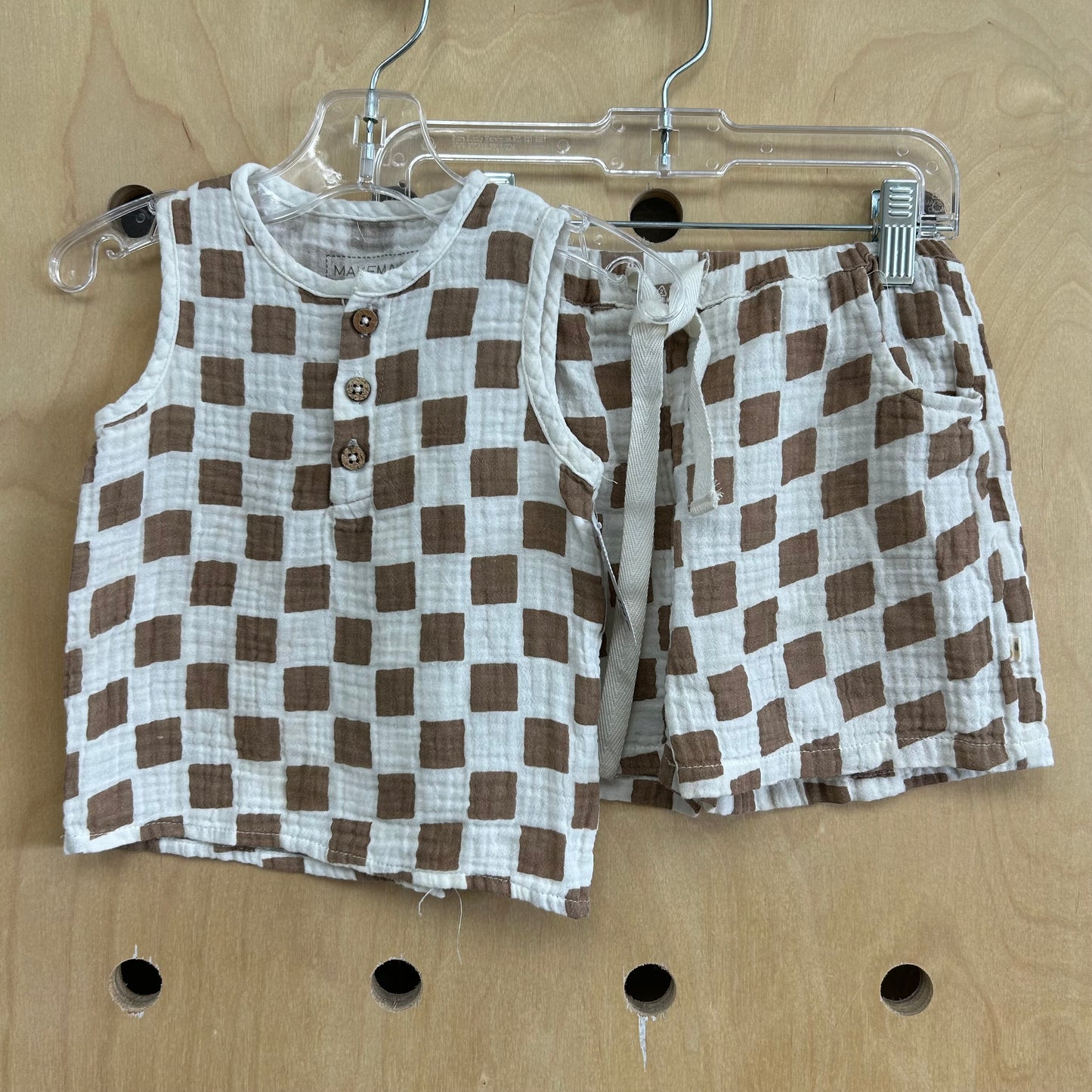 Brown Checkered Organic Outfit