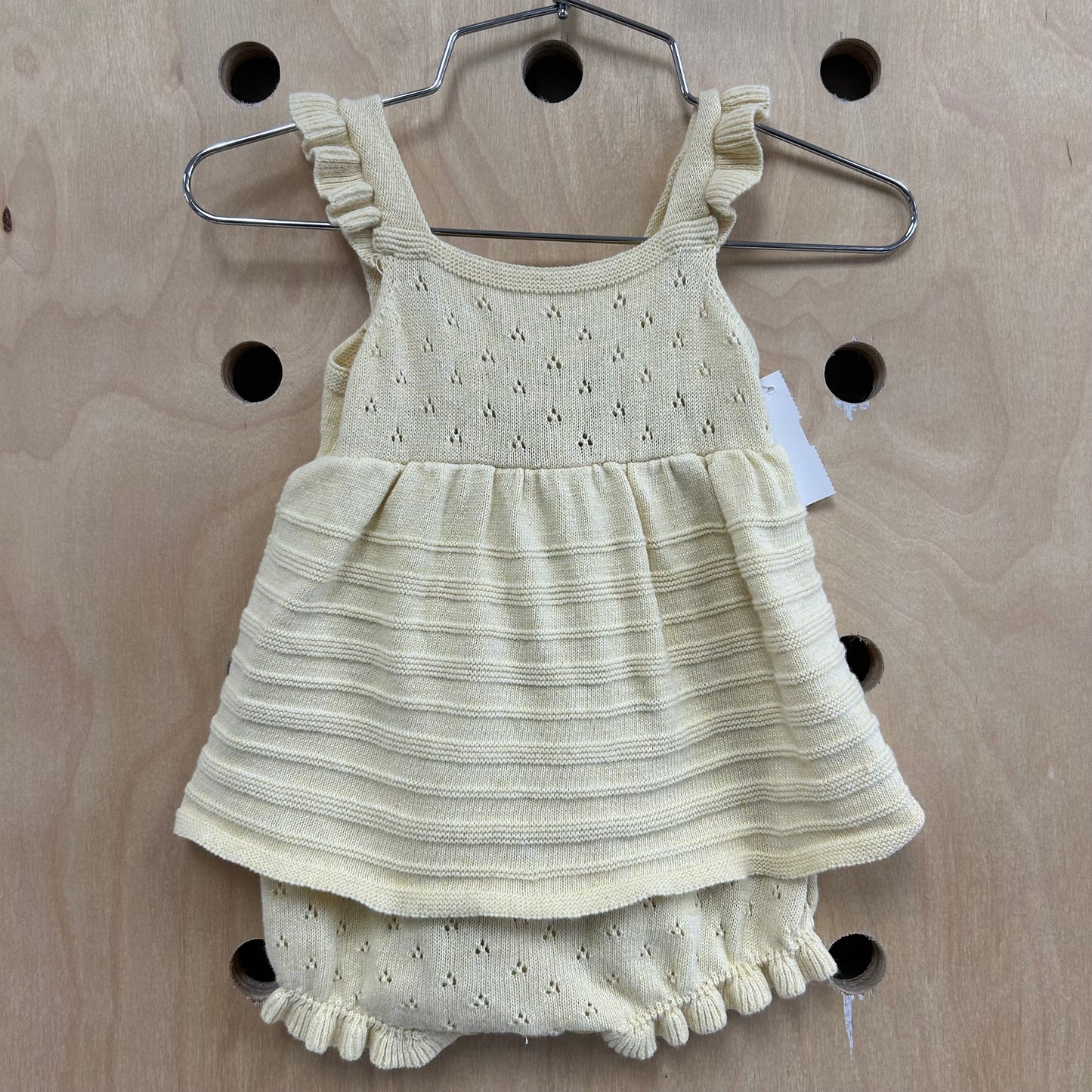 Yellow Lacey Knit Romper