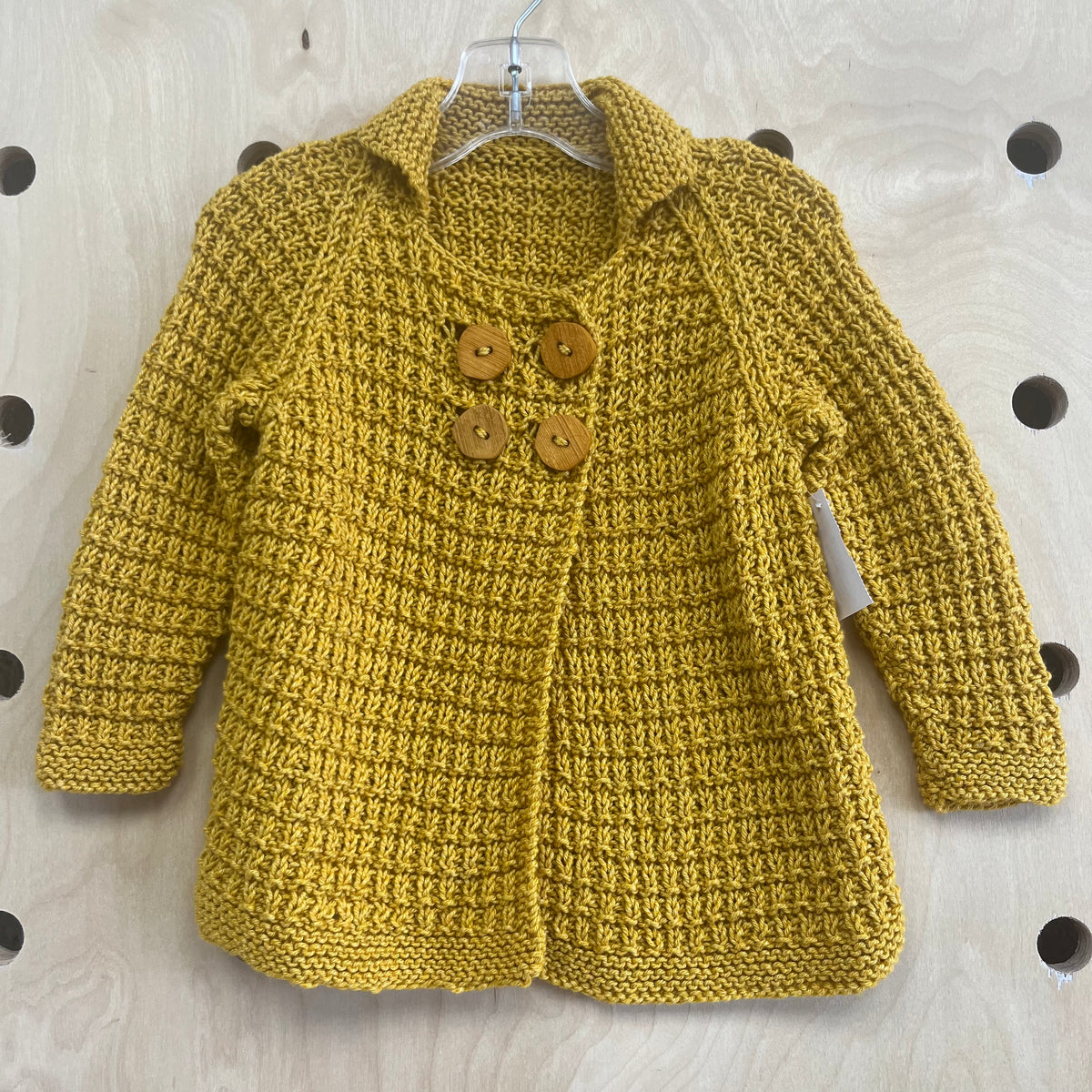 Mustard Knit Big Button Sweater
