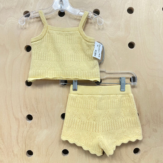 Yellow Knit Tank & Shorts