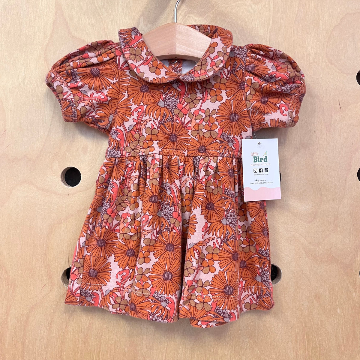 Organic Rust Floral Dress