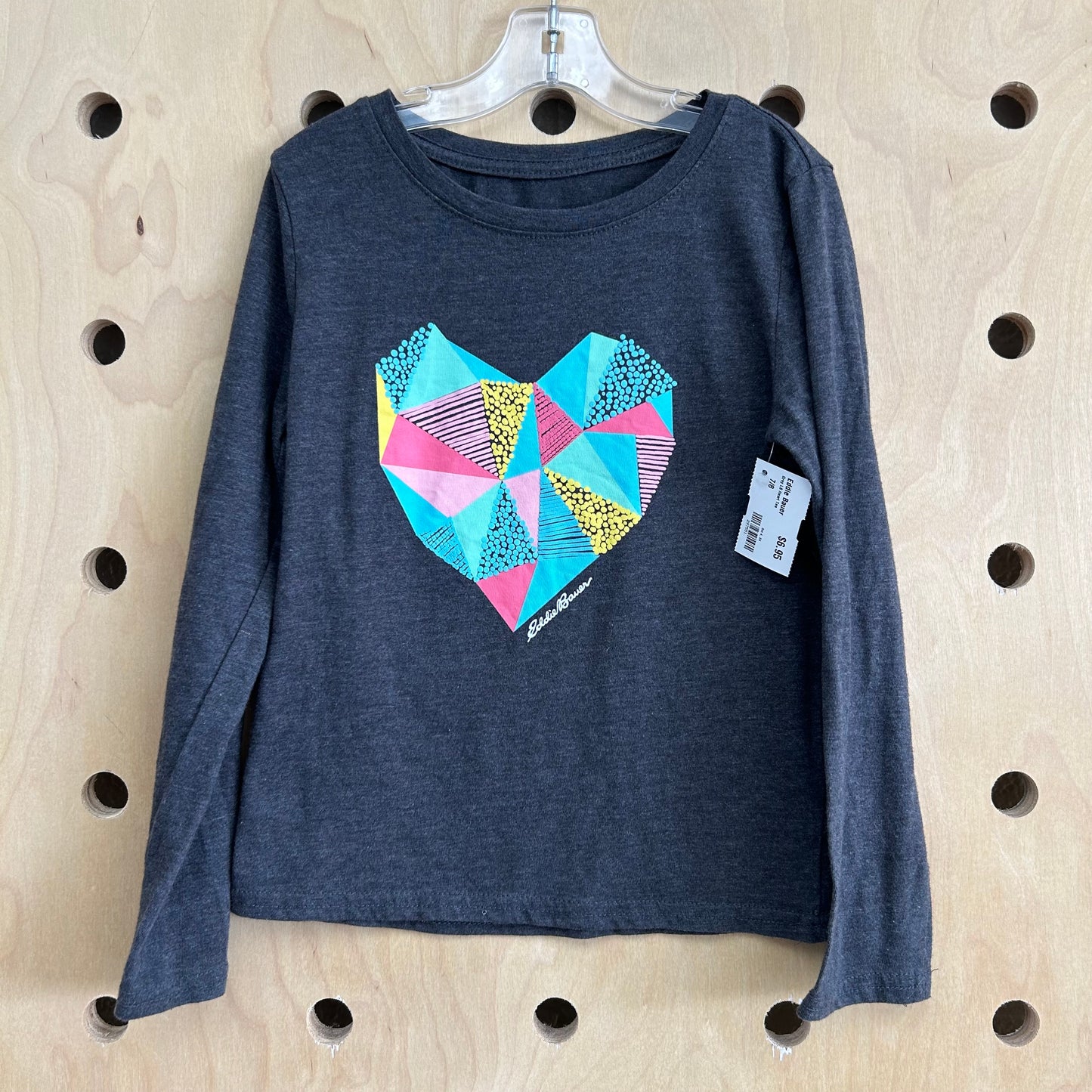 Grey LS Heart Tee