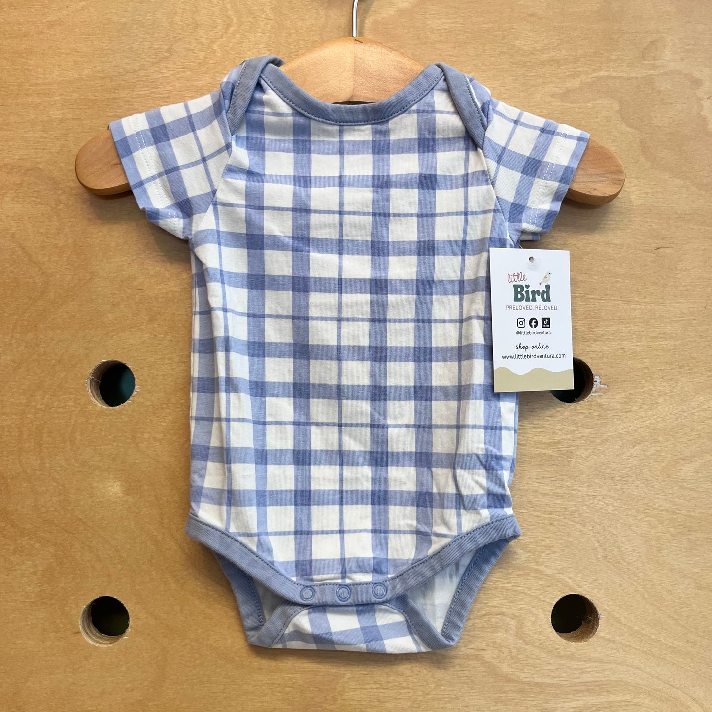 Blue/White Plaid Bodysuit