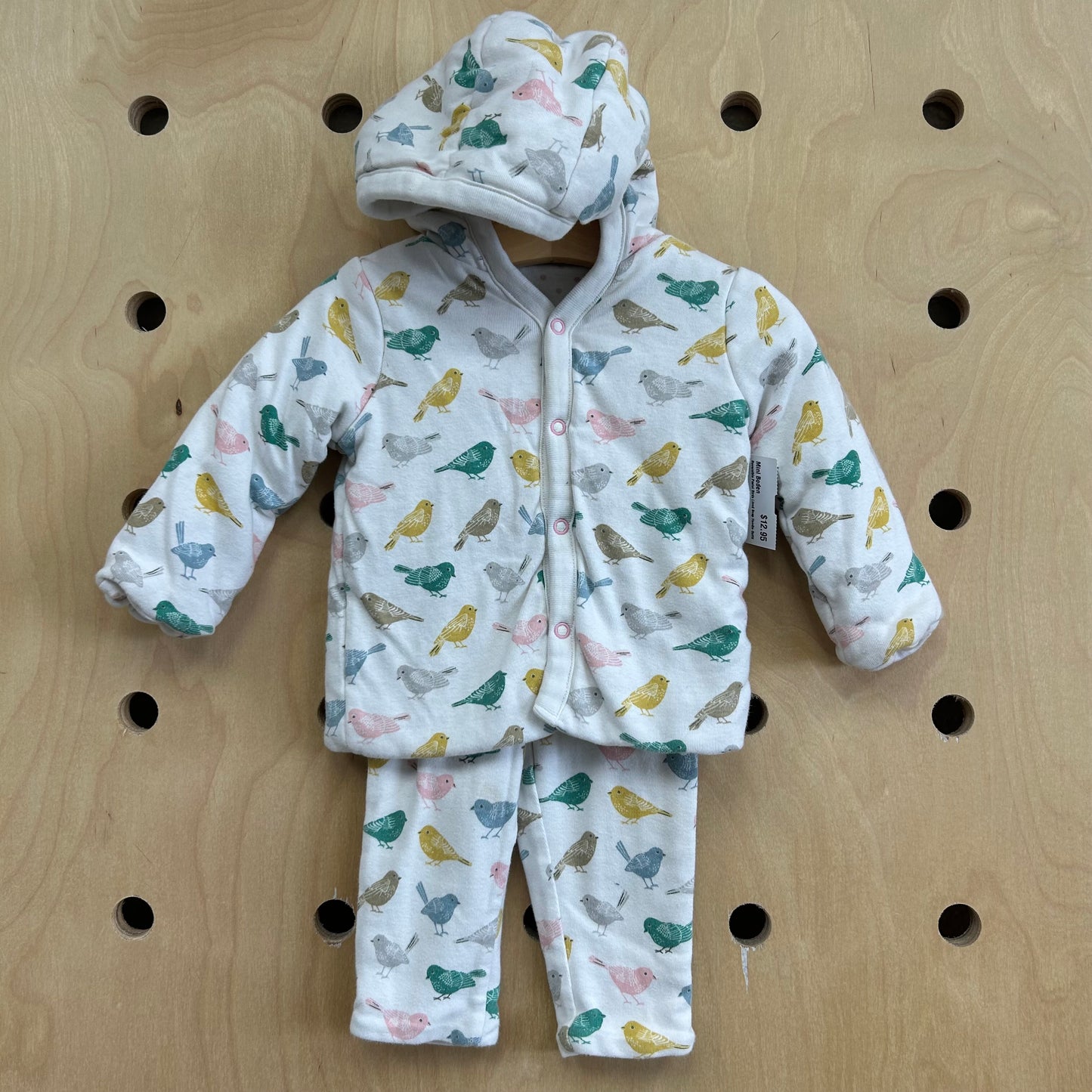 Reversible Pastel Birds Lined Snap Hoodie Outfit