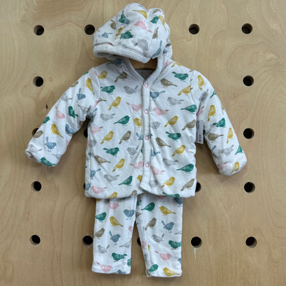 Reversible Pastel Birds Lined Snap Hoodie Outfit