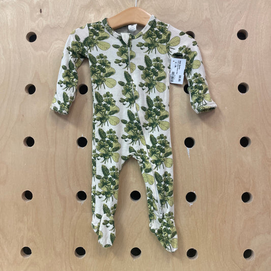 Cream & Green Bamboo Zippy