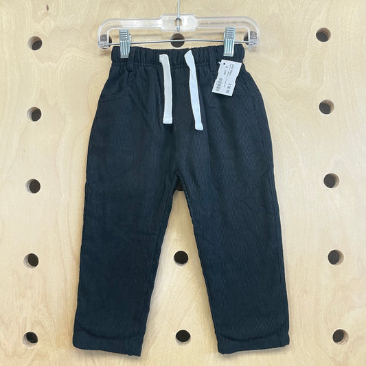 Black Cord Drawstring Lined Pants NEW!