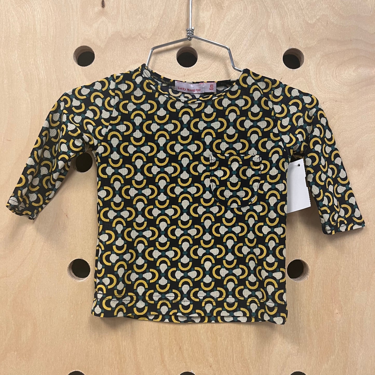 Black Teal & Yellow Top