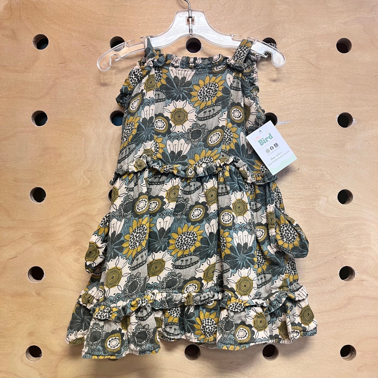 Teal & Yellow Organic Floral Dress