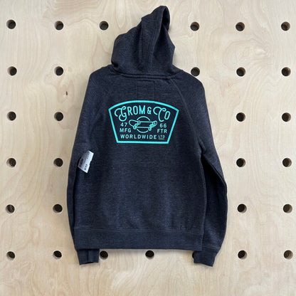 Grey & Teal Logo Hoodie Pullover