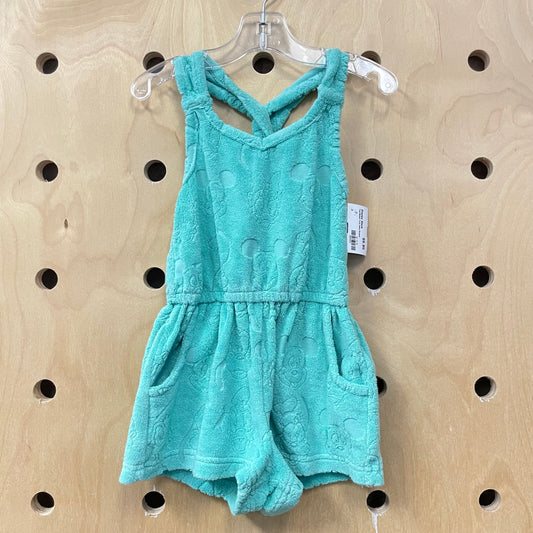 Teal Mickey Terry Swim Romper