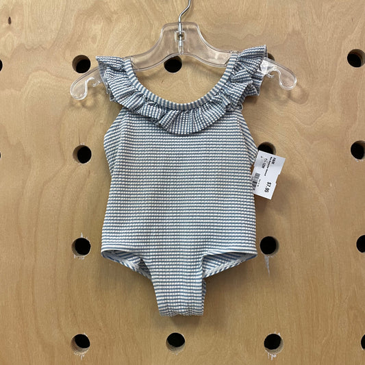 Blue Seersucker Swimsuit