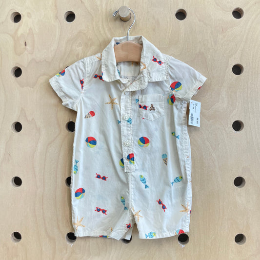 Cream Beachy Romper