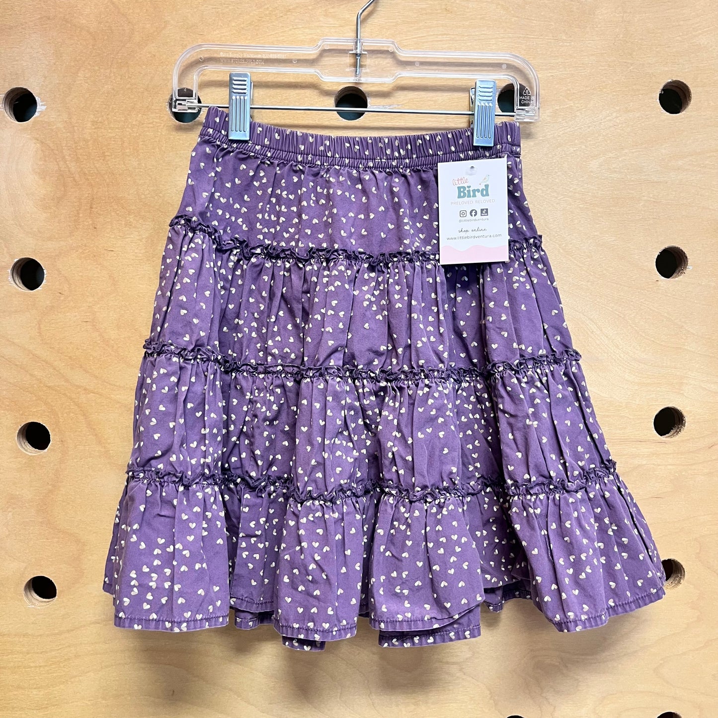 Purple & White/Tan Hearts Skirt