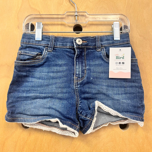 Eyelet Trim Denim Shorts