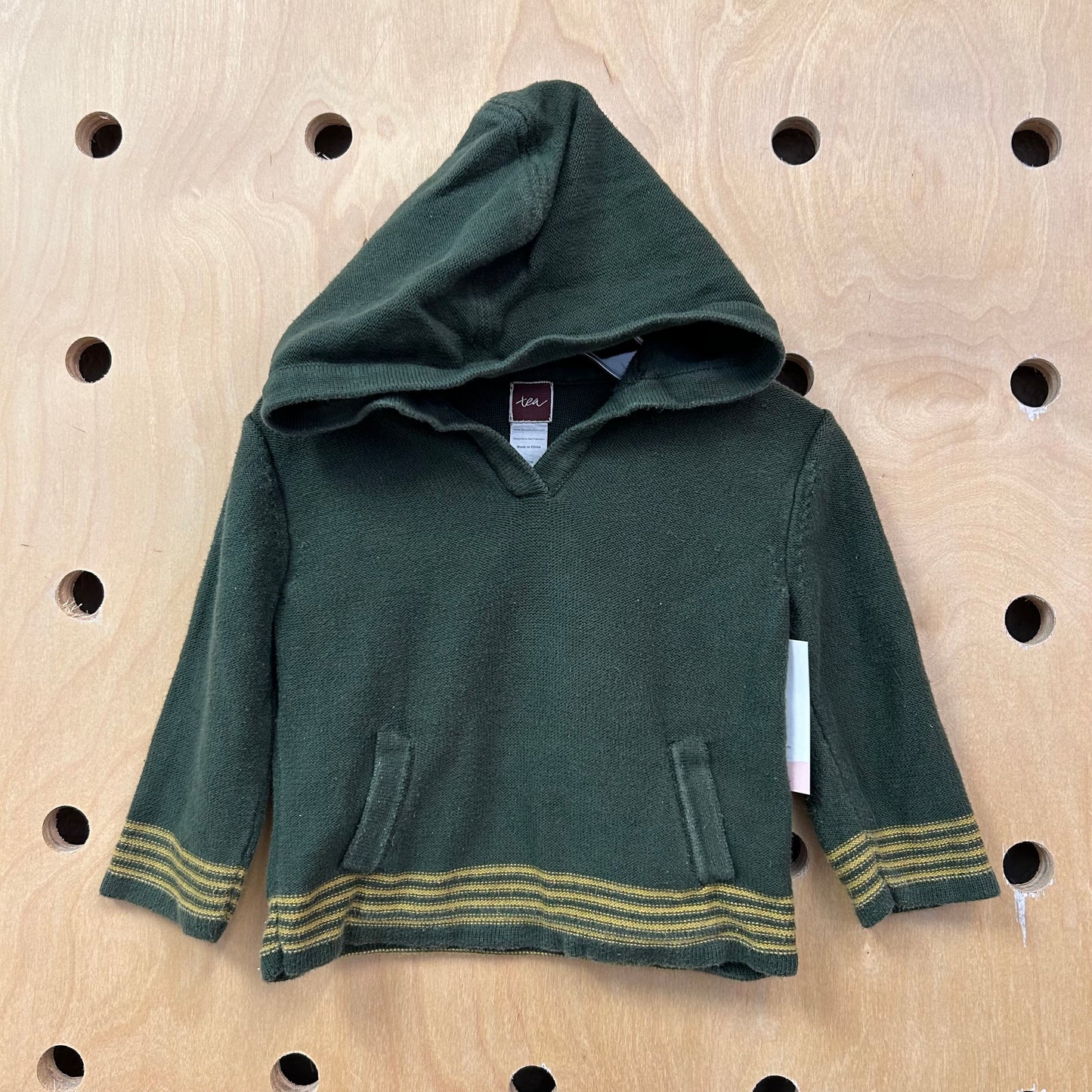 Green/Yellow Cotton Hooded LS