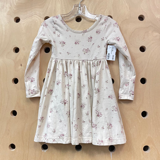 Cream Floral Organic Dress