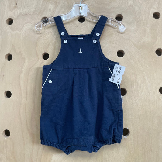 Blue Textured Anchor Romper
