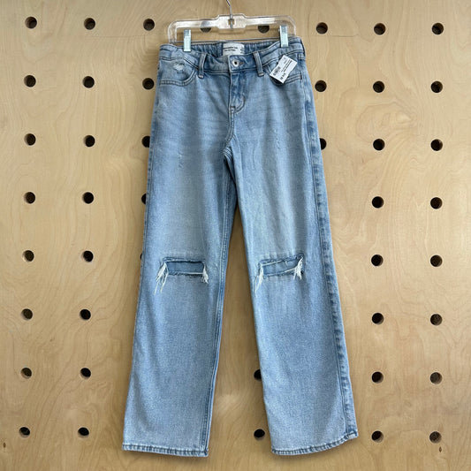 Low Rise Baggy Distressed Denim