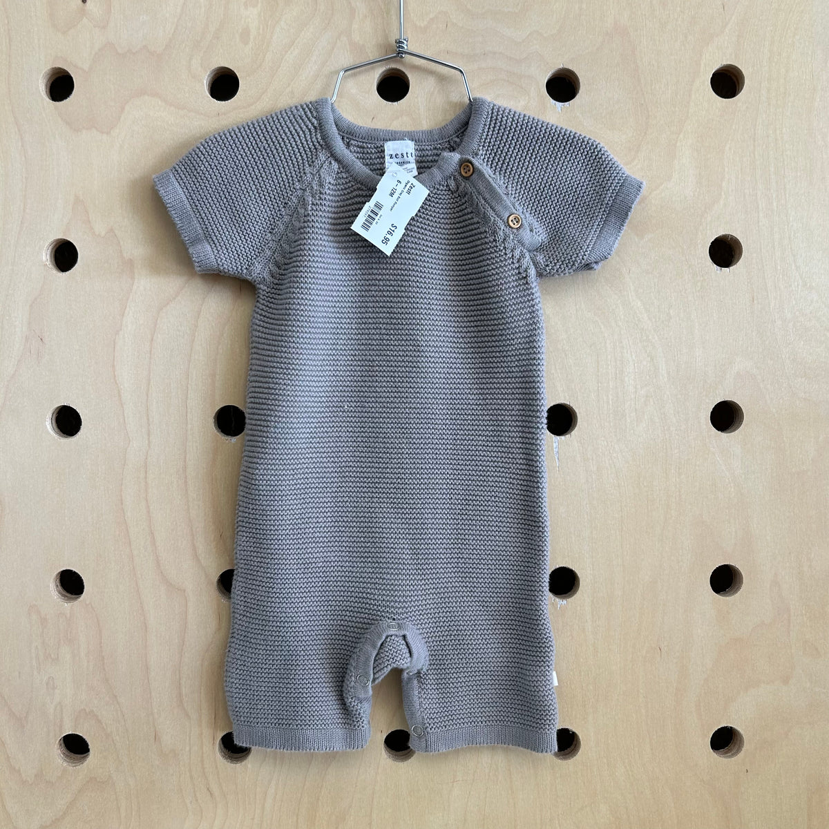 Organic Grey Knit Romper