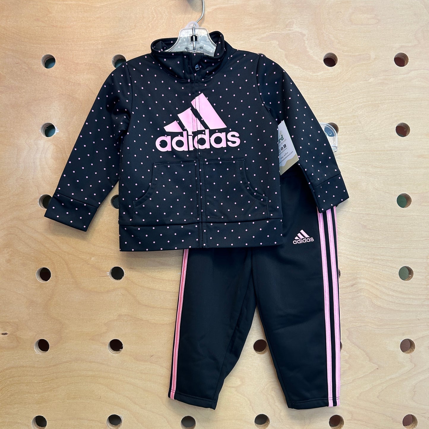 Black + Pink Dots Track Suit