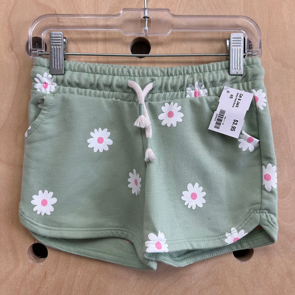 Green Floral Shorts