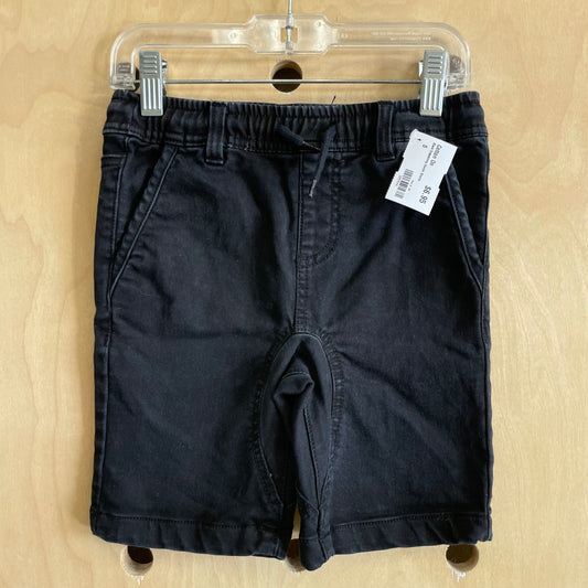 Black Drawstring Denim Shorts