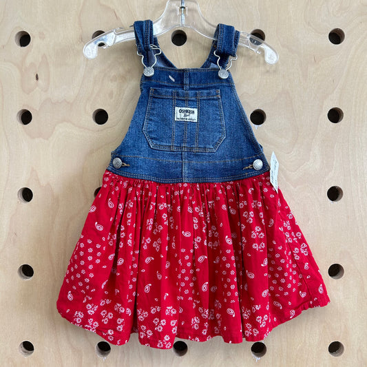 Denim & Red Paisley Jumper