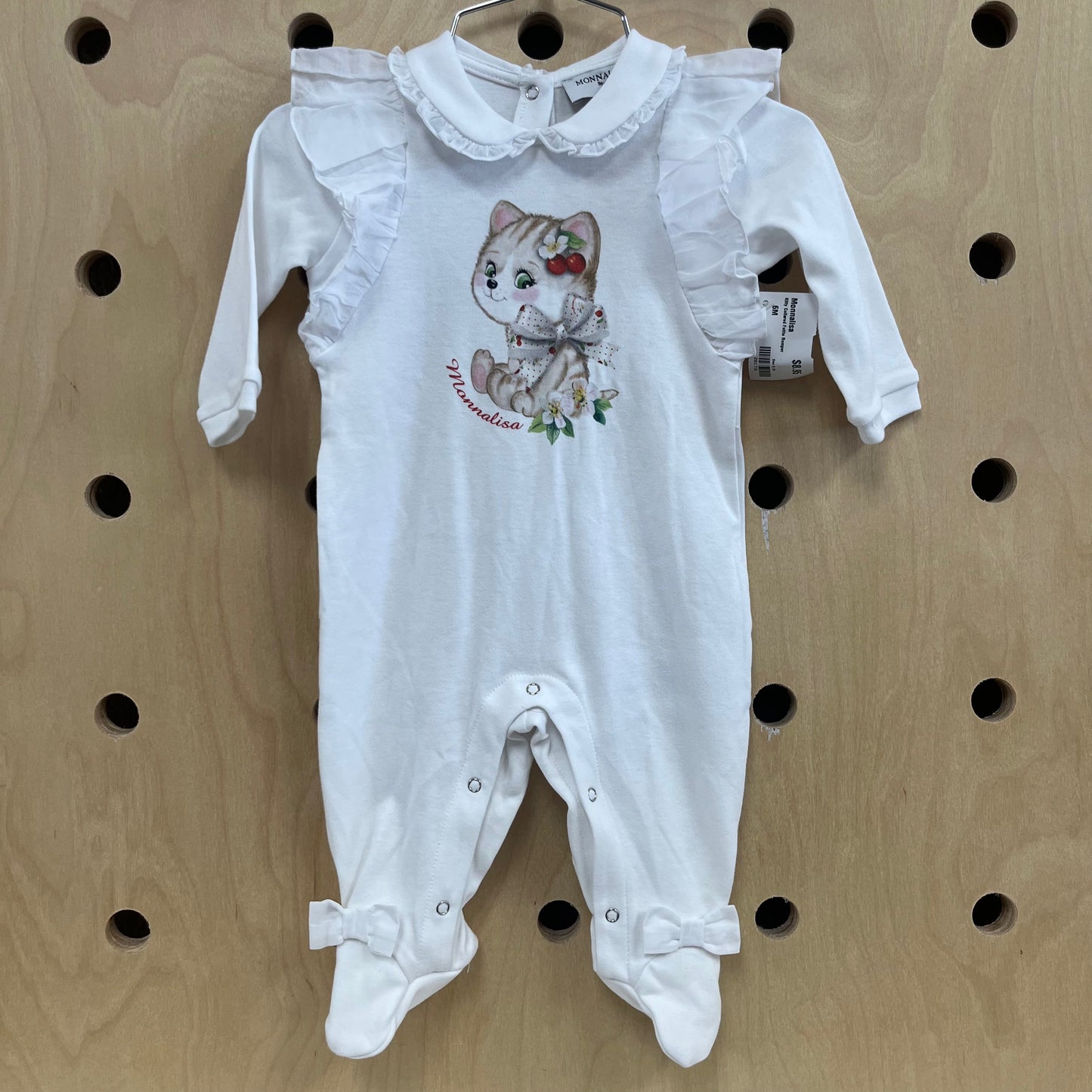 Kitty Collared Footie Romper