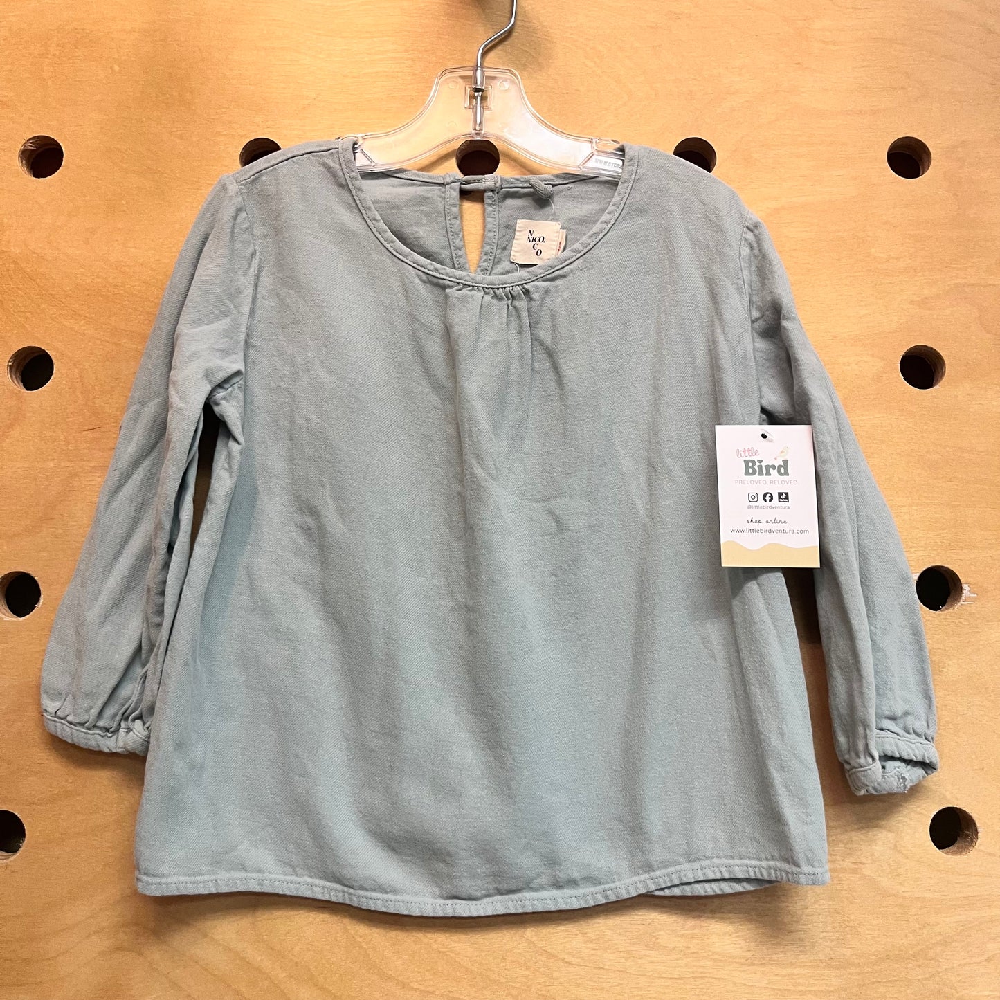 Blue Cotton Long Sleeve