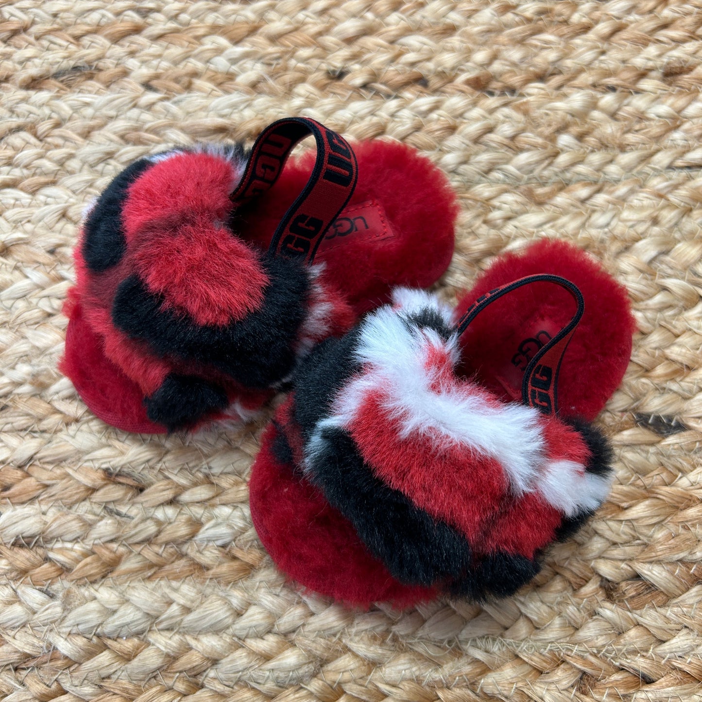 Red Multi Fluffy Slipper/Sandal