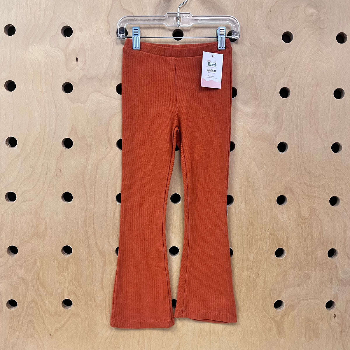 Orange Flare Ribbed Leggings