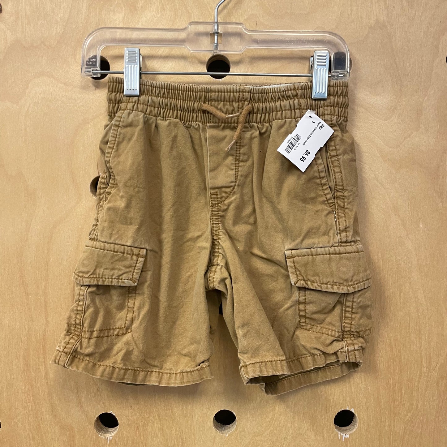 Brown Drawstring Cargo Shorts