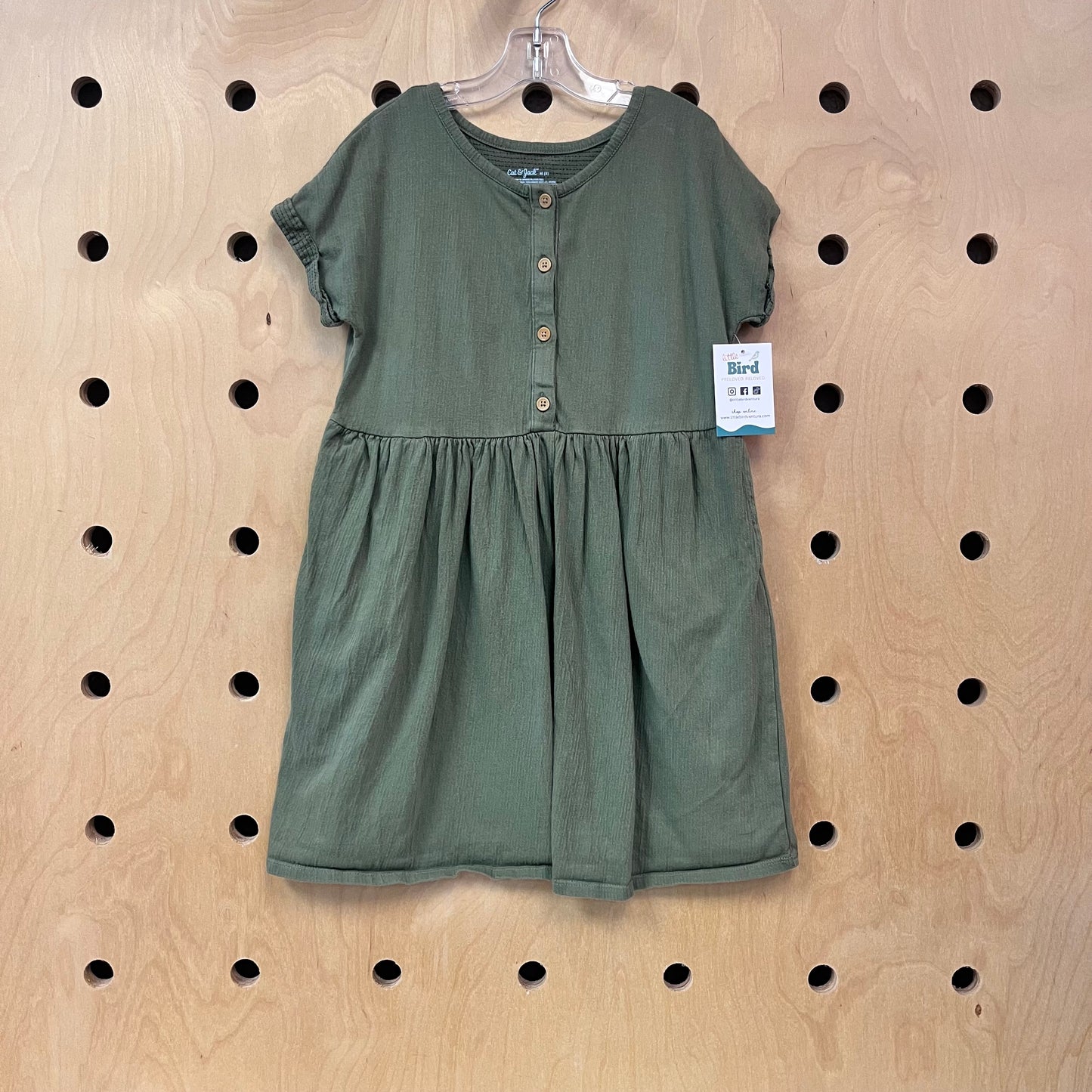 Green Button Dress