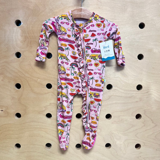Pink Barbie Bamboo Footies