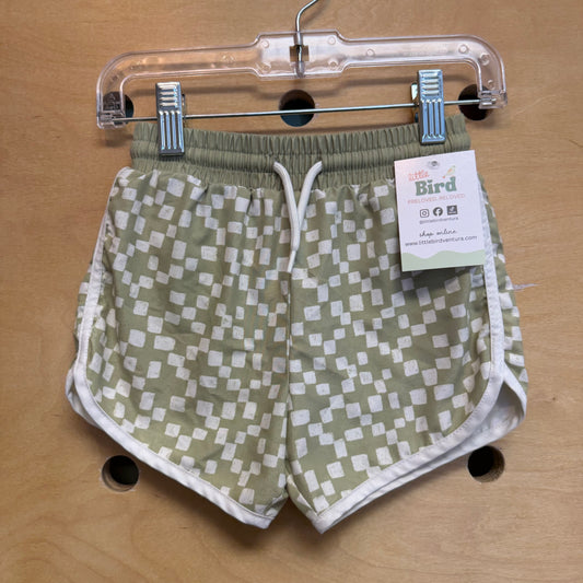 Green Checkered Swim Trunks
