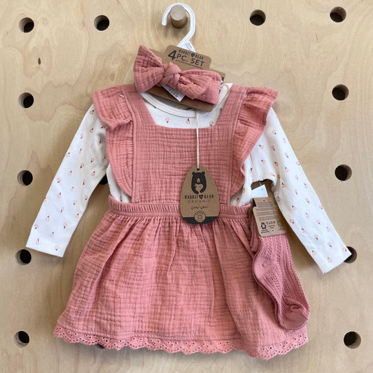 Organic Peach Floral Guaze Outfit NEW!