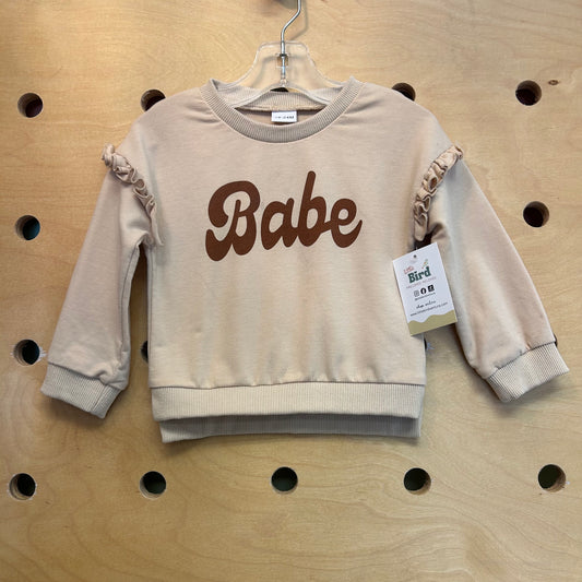 Beige 'Babe' Ruffle LS