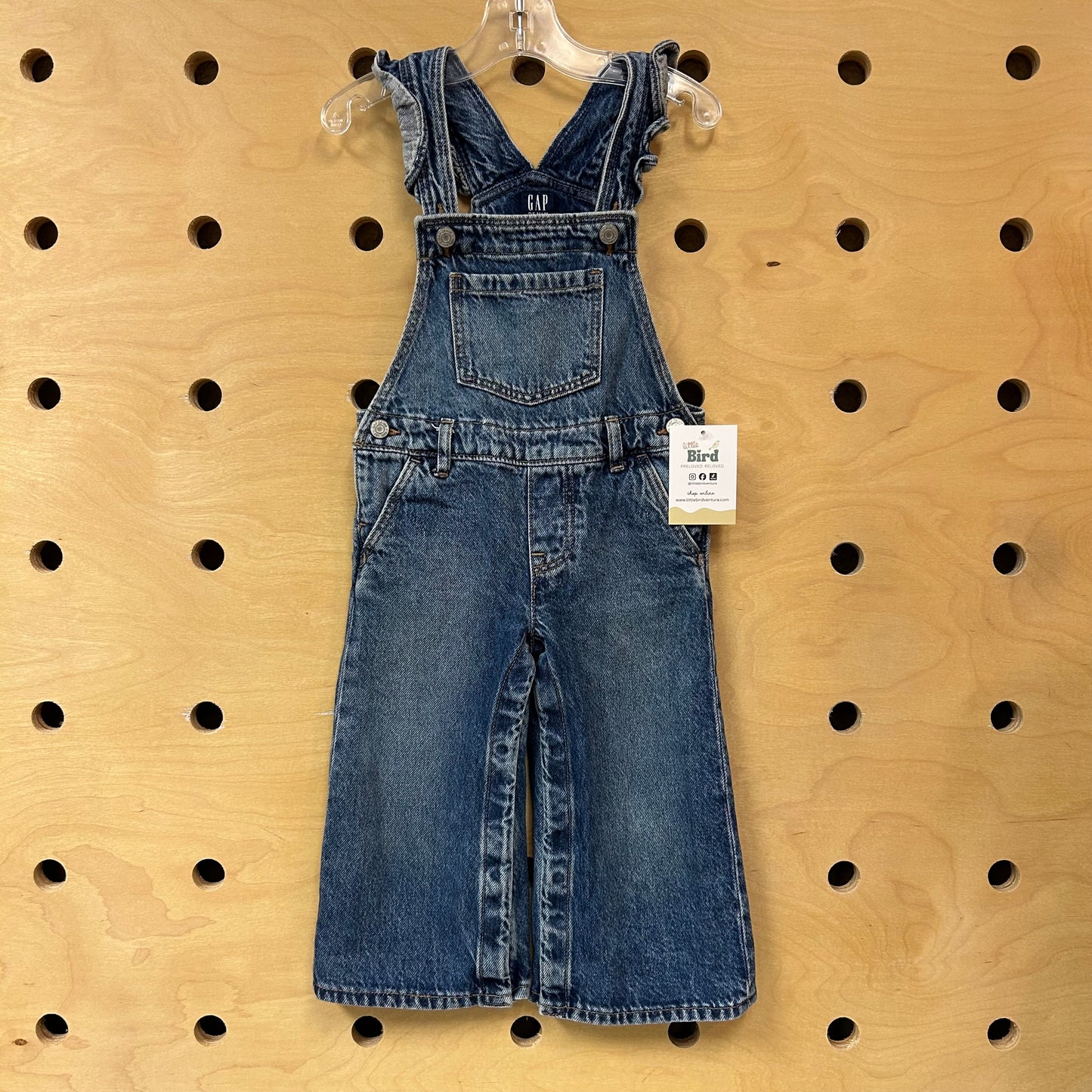 Ruffle Strap Denim Overalls