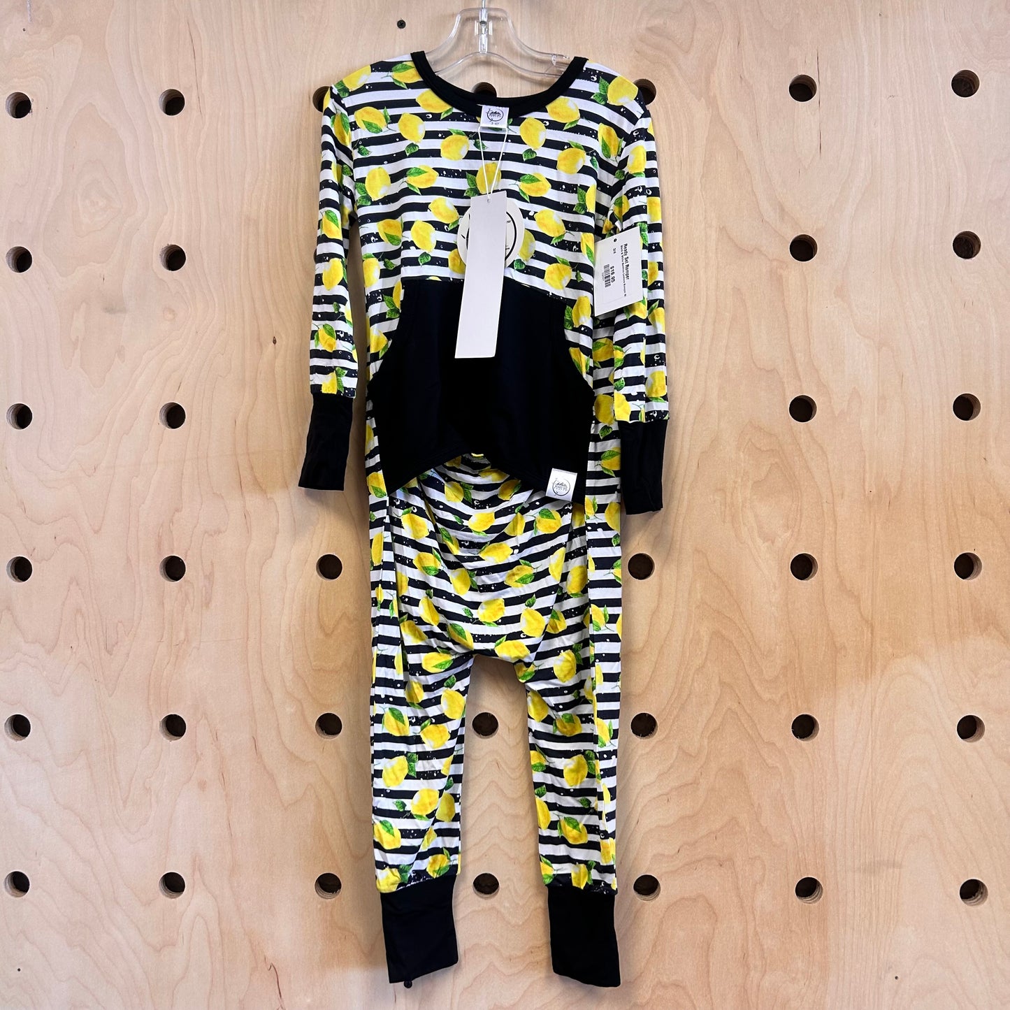 Black & White Bamboo Lemons Romper NEW!
