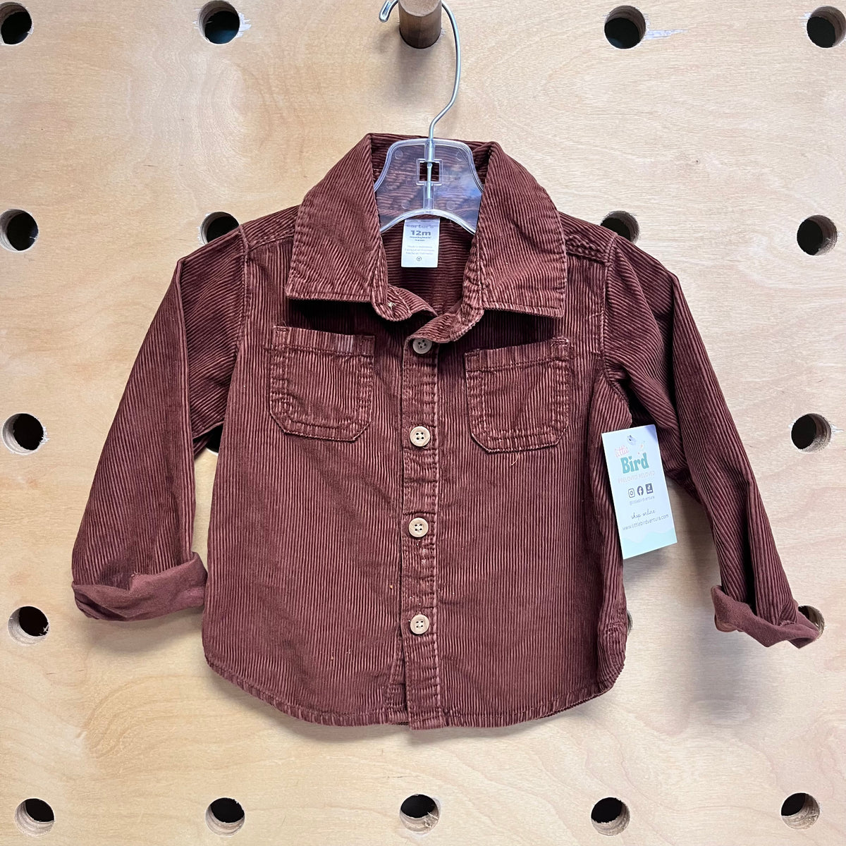 Brown Cord Button Up
