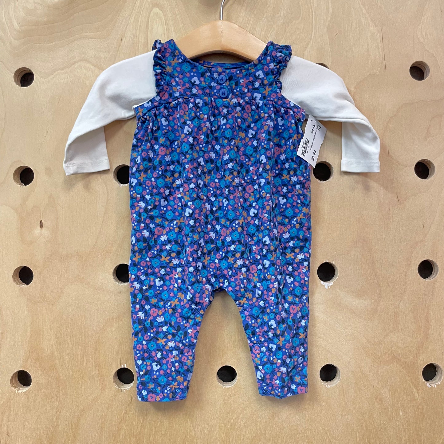 Purple Floral Faux Layered Romper