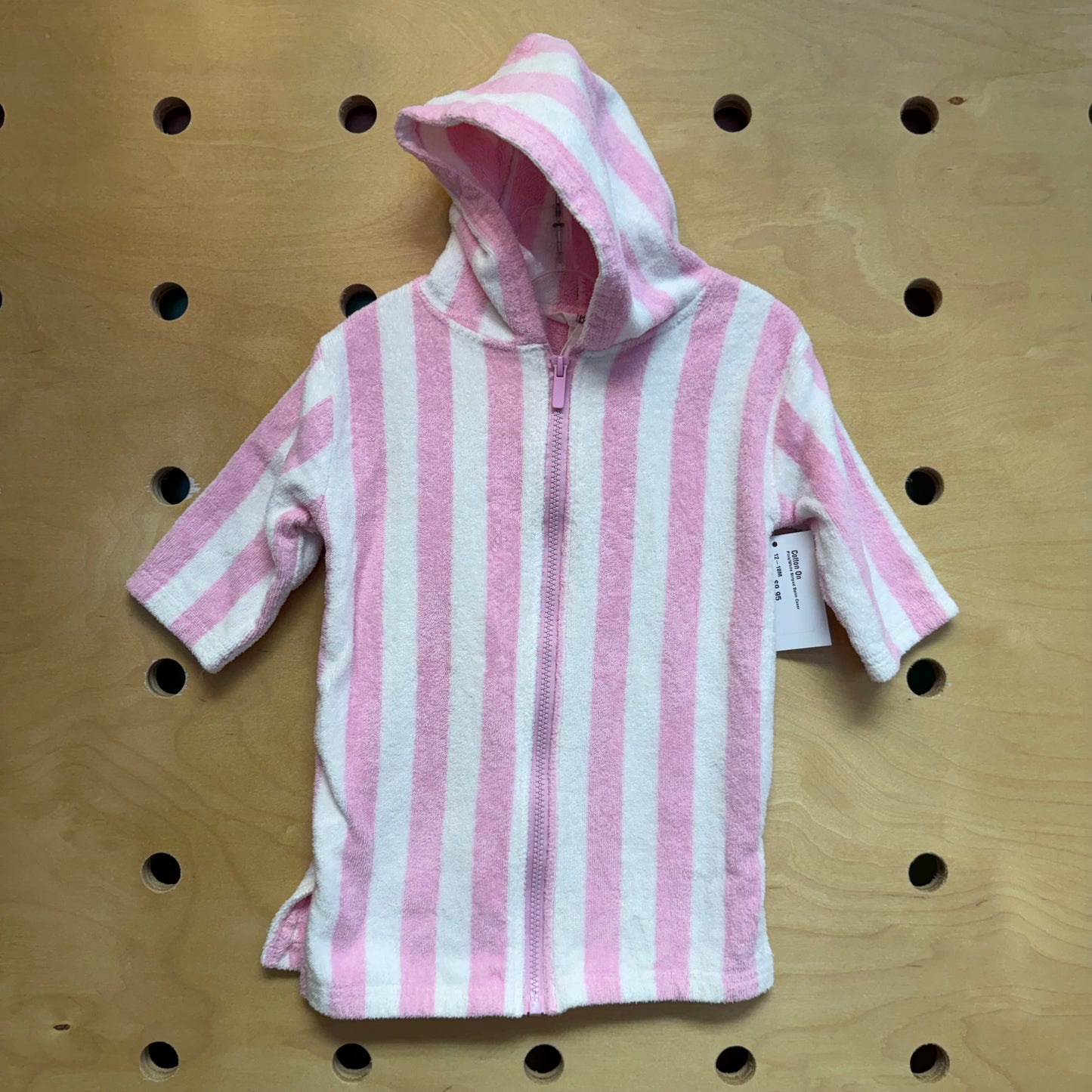 Pink/White Striped Swim Cover